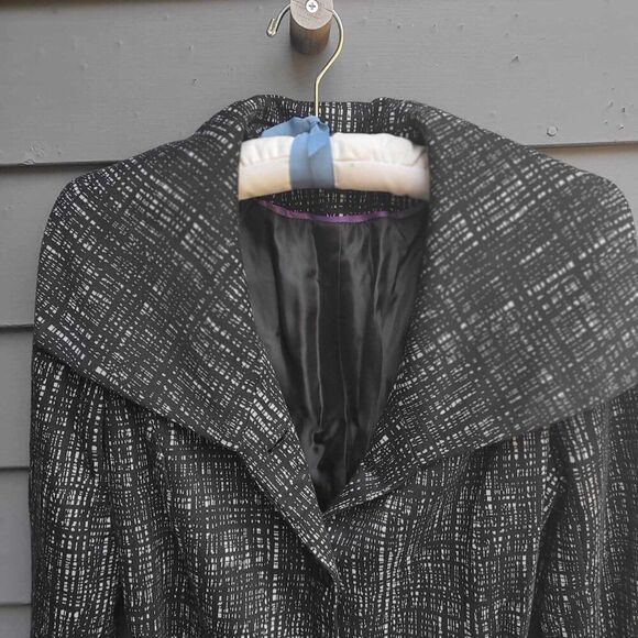 Willi Smith Black White Wing Collar Jacket Ties at Waist size Medium - Picture 10 of 11